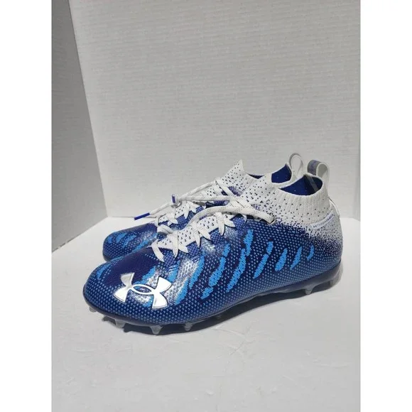 New Under Armour Spotlight Lux MC Blue Football Cleats 3022654-400 Mens Size 8.5 - Picture 2 of 9